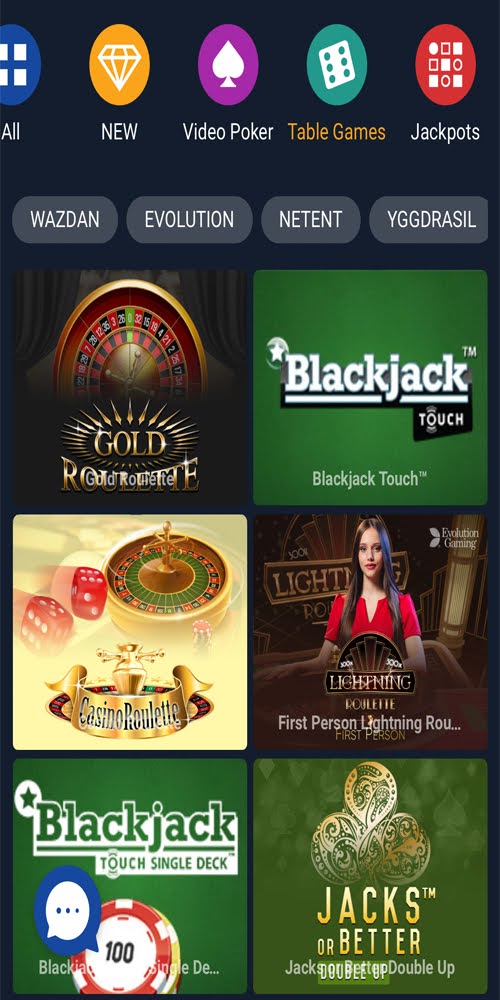 Table Games Mobile