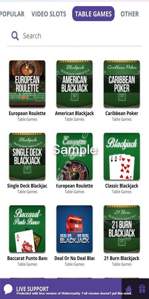 Table Games Mobile