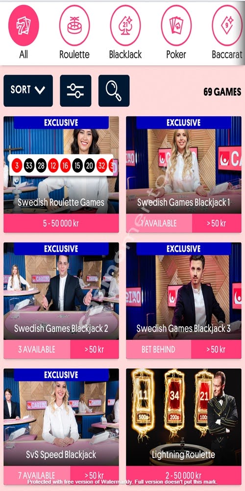 Live Casino Mobile