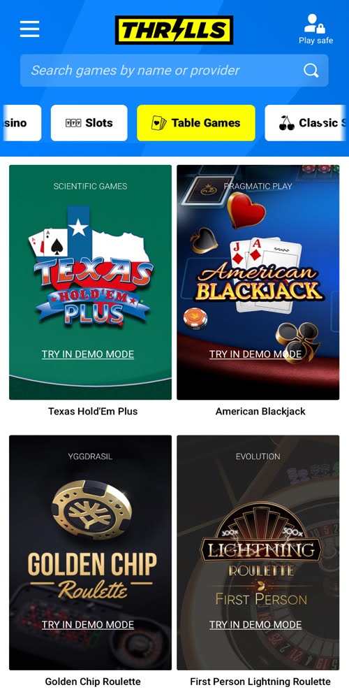 Table Games Mobile