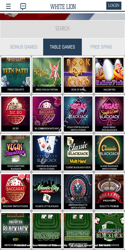 Table Games Mobile