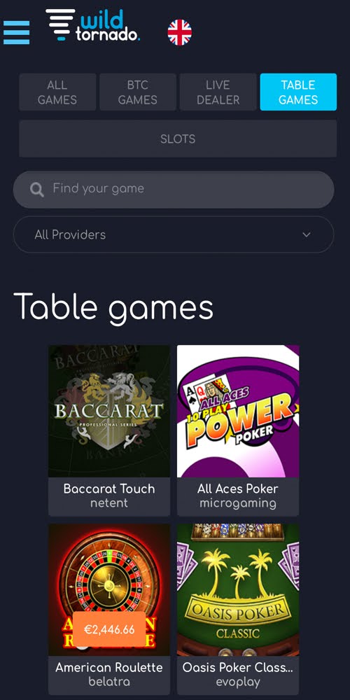 Table Games Mobile